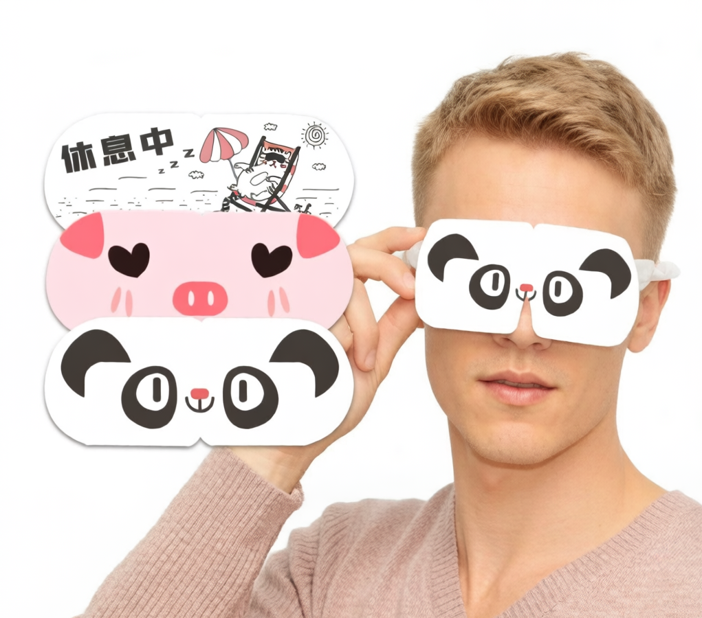 Disposable Self-Heating Iron Powder Eye Mask Patch Hot Compress for Eye Fatigue Relief Wholesale