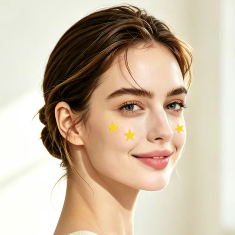 Private Label Star Hydrocolloid Acne Patches, Gentle Adhesive Facial Spot Stickers, Mirror Box Packaging, Bulk Supply