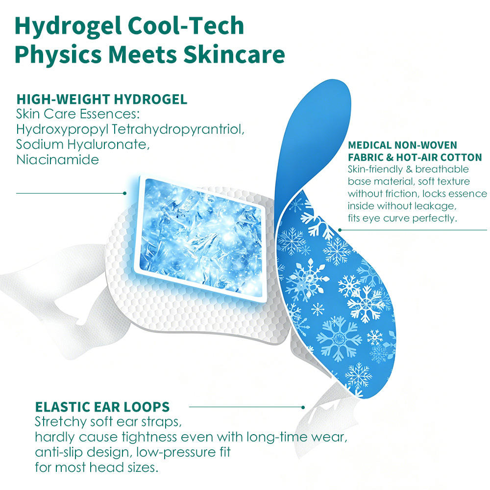OEM Custom Logo Ergothioneine Barrier Repair Niacinamide Hydrating Hydrogel Cooling Eye Mask for Puffy Eyes