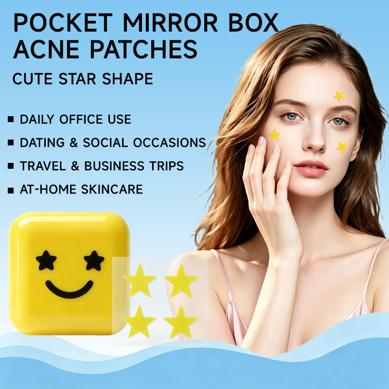 Bulk Hydrocolloid Acne Patches Sheet Built-in Mirror Case for Day Night Use ISO9001 BSCI CE MSDS Certified 32 Patches Per Box