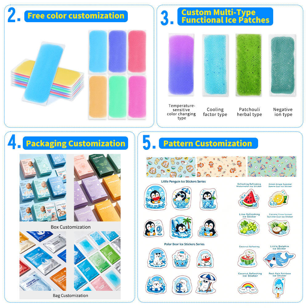 Neck Cooling Hydrogel Patch Instant Cool Ice Patch for Summer Outdoor Neck Care Custom Logo OEM ODM