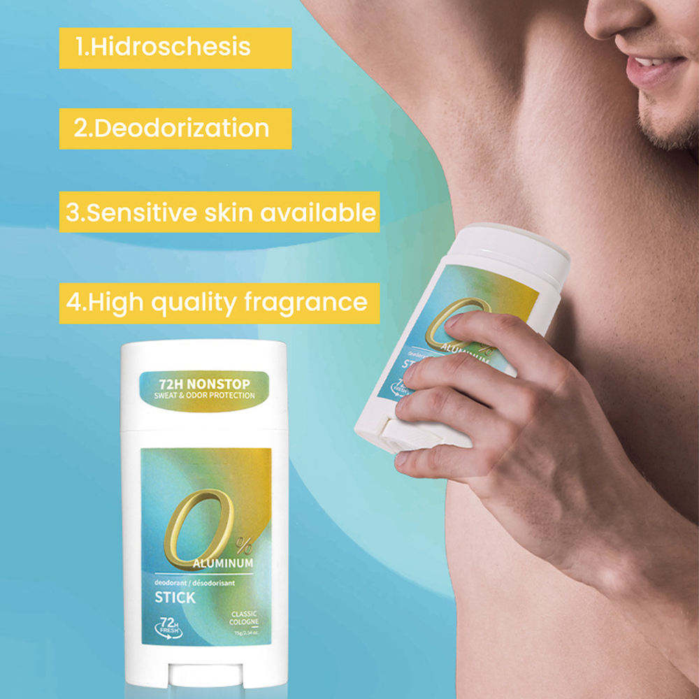 OEM Aluminum Free Deodorant Stick 72H Long Lasting Fresh Classic Cologne Scent Body Odor Control Stick