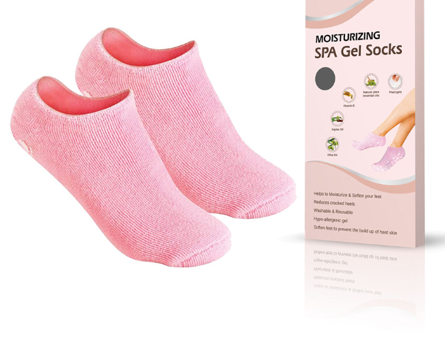 Moisturizing SPA Gel Socks Reusable Washable Foot Care Socks Infused Jojoba Olive Vitamin E Oil OEM ODM